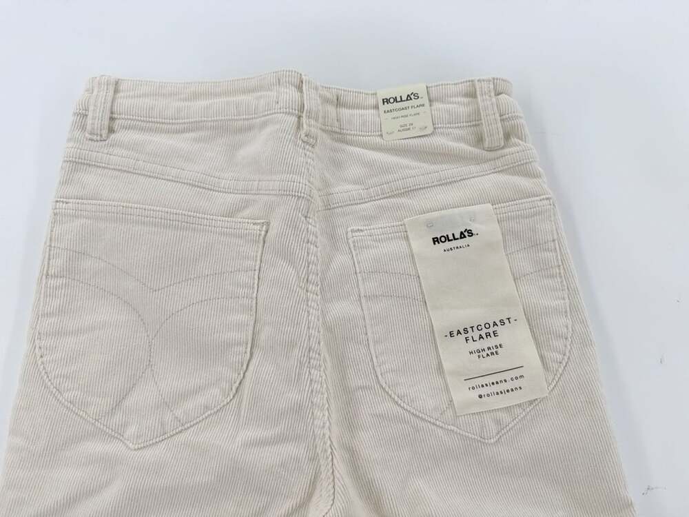 Rollas Eastcoast Flare Corduroy Pants Size 28 Off White